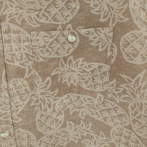 Eventide Pineapple Print Linen Cotton Shirt XL - Picture 5 of 11